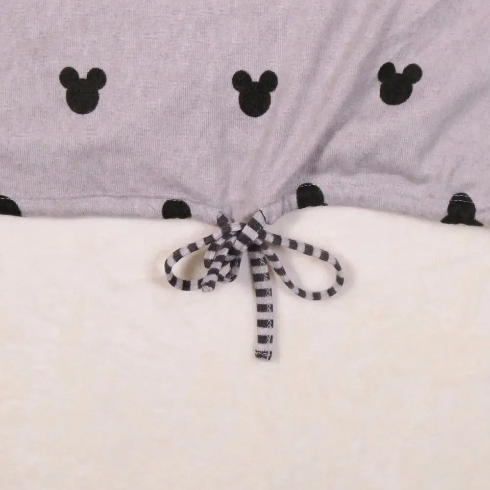 Disney Grey Black Mickey Mouse Pajamas Size L 2 Pc Set Soft Long Sleeve & Pants - Picture 10 of 12